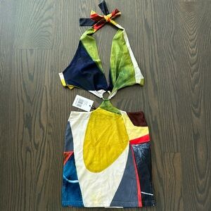 Farai London Mulicolor Open-back Mini Dress Size S